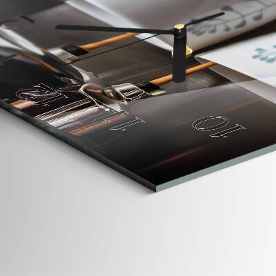 Square kitchen clock Coffee machine