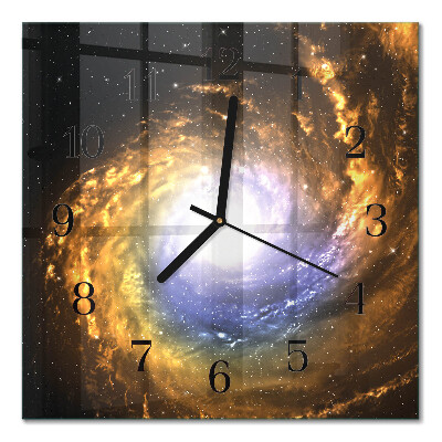Glass wall clock square Cosmos