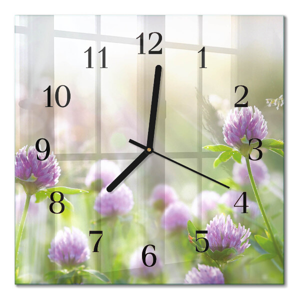 Square kitchen clock Flowers