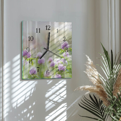 Square kitchen clock Flowers