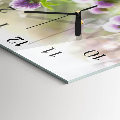 Square kitchen clock Flowers