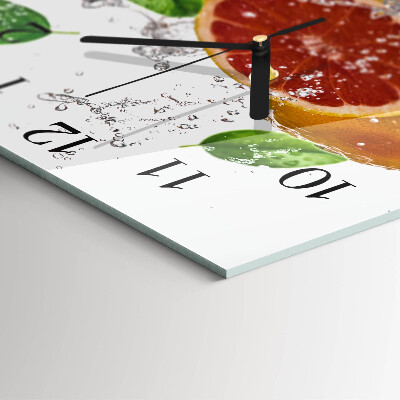 Glass clock square Grapefruit