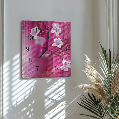 Square kitchen clock Flowers