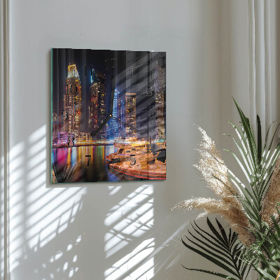 Glass wall clock square Horizon
