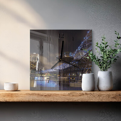Square kitchen clock Night