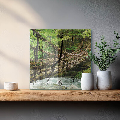 Glass clock square Rope bridge