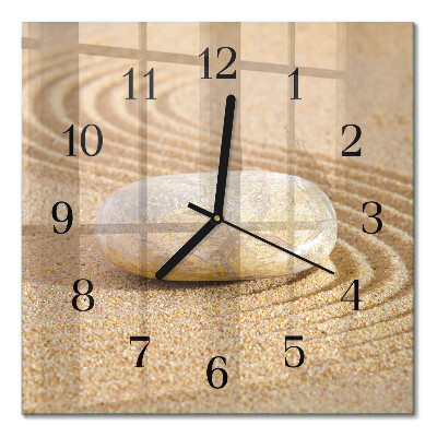 Glass clock square Stone sand