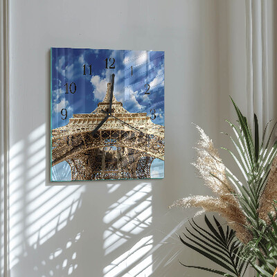 Square wall clock Eiffel Tower