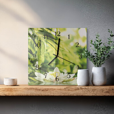 Glass clock square Nature