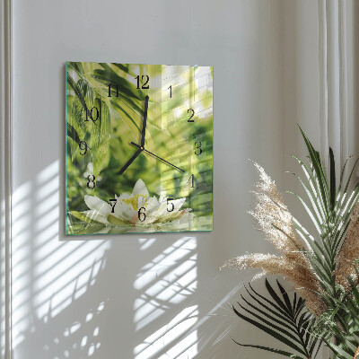 Glass clock square Nature