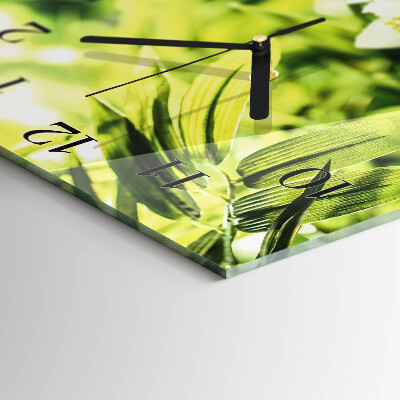 Glass clock square Nature