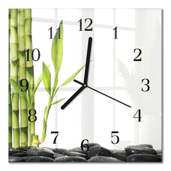 Square wall clock Bamboo