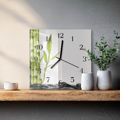 Square wall clock Bamboo
