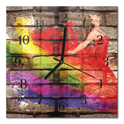 Square kitchen clock Brick