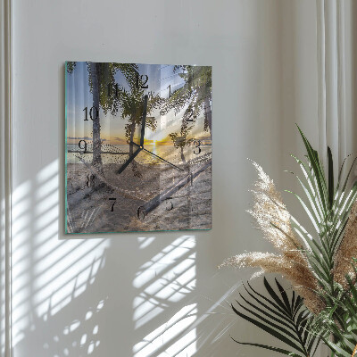 Glass wall clock square Hammock