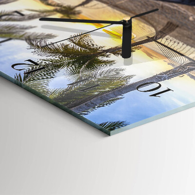 Glass wall clock square Hammock