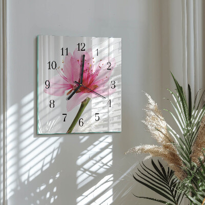 Square kitchen clock Flower