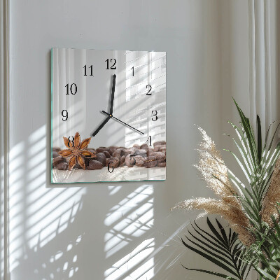 Square wall clock Coffee beans