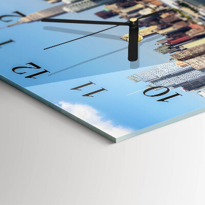 Glass wall clock square Horizon