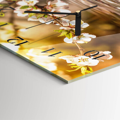 Square kitchen clock Flowers