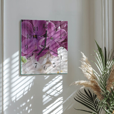 Square kitchen clock Flowers