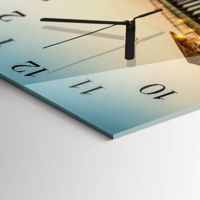 Square wall clock Wooden jetty