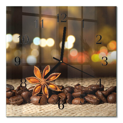 Glass clock square Anise