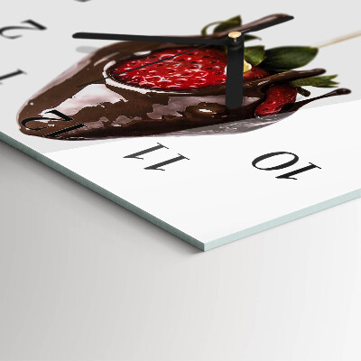 Glass wall clock square Chocolate