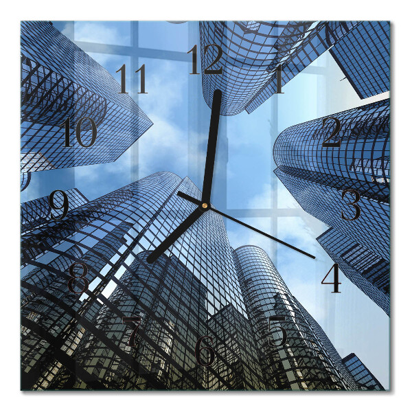Square kitchen clock Glass buildings