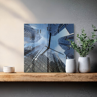 Square kitchen clock Glass buildings