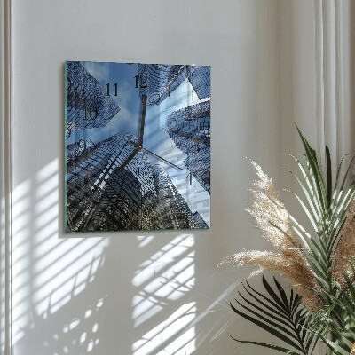 Square kitchen clock Glass buildings