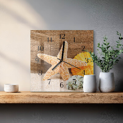 Square kitchen clock Starfish