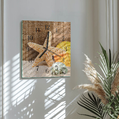 Square kitchen clock Starfish
