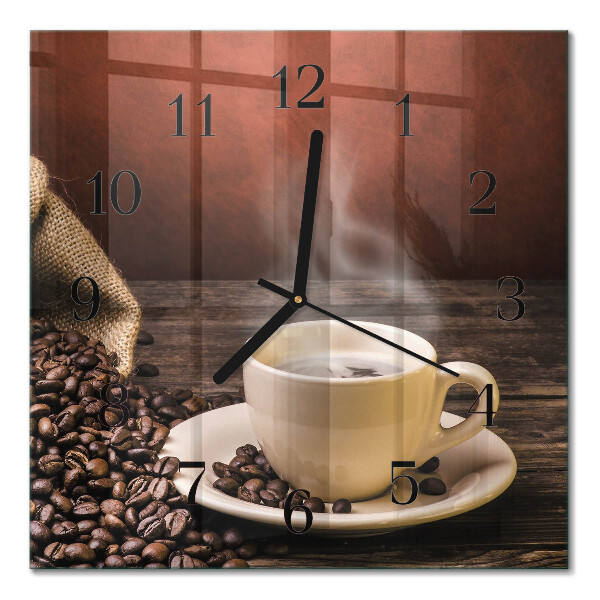 Square wall clock Coffee