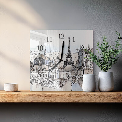 Glass wall clock square Monuments