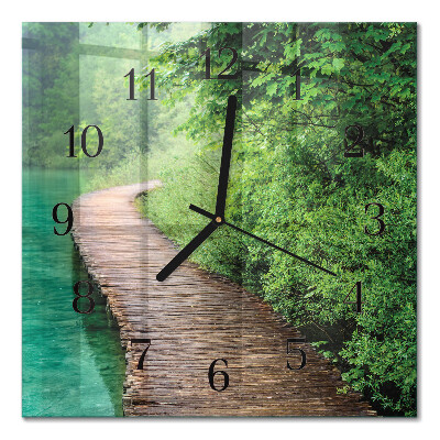 Square kitchen clock Wooden jetty