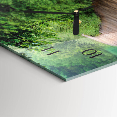 Square kitchen clock Wooden jetty