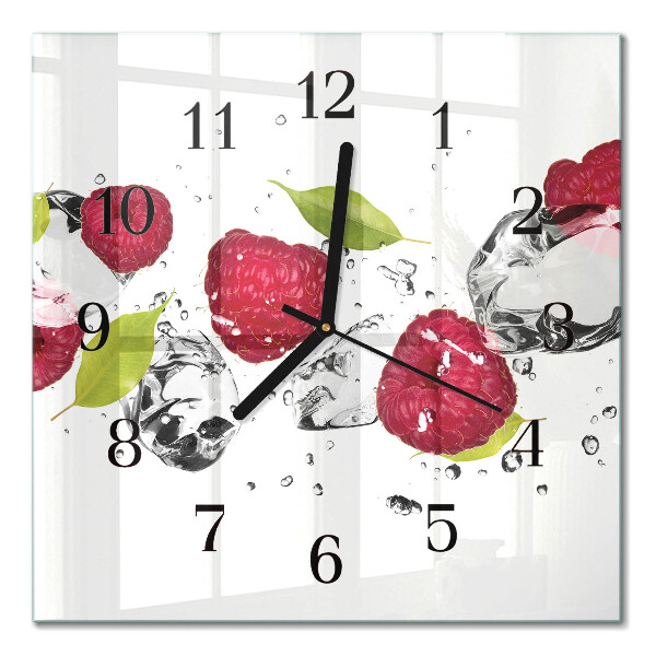 Square kitchen clock Raspberries