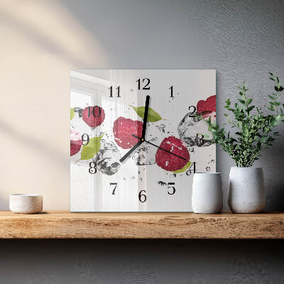 Square kitchen clock Raspberries