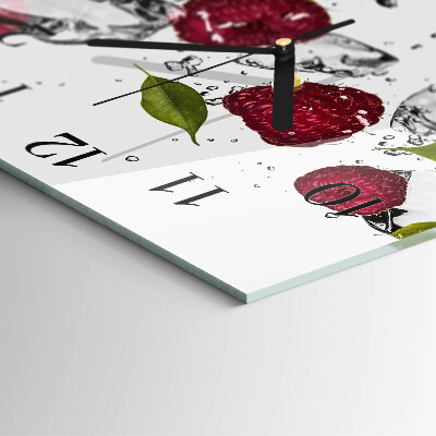 Square kitchen clock Raspberries
