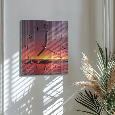 Square kitchen clock Sunset