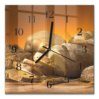Glass clock square Bread
