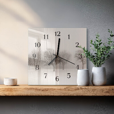 Glass clock square Winter