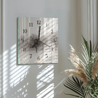 Glass clock square Winter