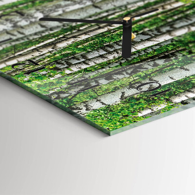 Glass clock square Birches