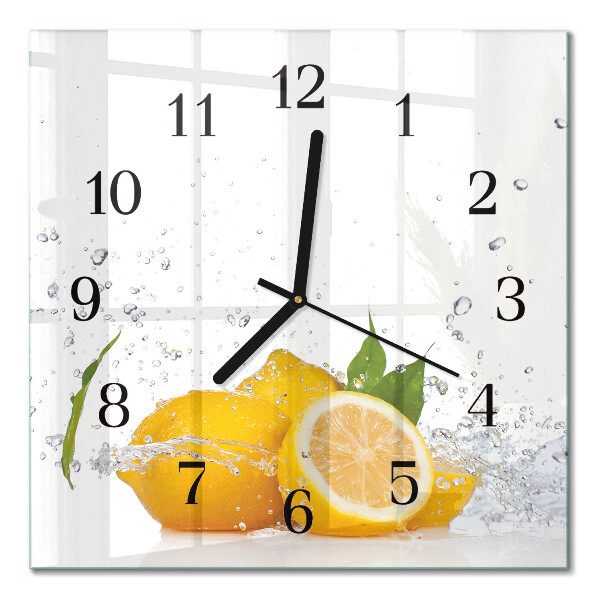 Square kitchen clock Lemons