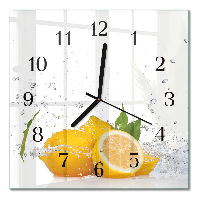 Square kitchen clock Lemons