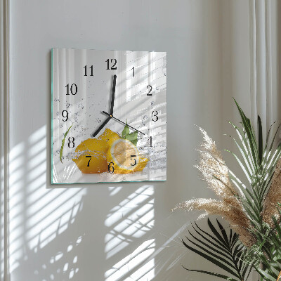 Square kitchen clock Lemons