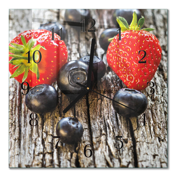 Square wall clock Berries