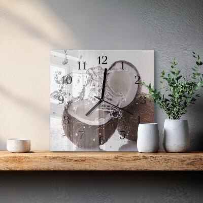 Glass clock square Coconuts
